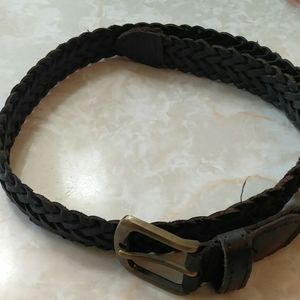 Genuine leather belt dark brown/black